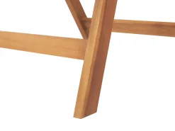 Beliani 6-Istuttava Ulkoruokailuryhma Aurinkovarjolla Vaalea Akasiapuu Java Best Sale