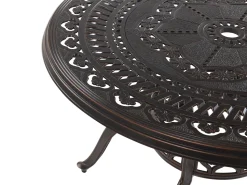 Beliani 4-Istuttava Ulkoruokailuryhma Aurinkovarjolla Alumiini Tummanruskea Salento Flash Sale