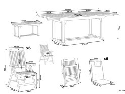 Beliani 6-Istuttava Ulkoruokailuryhma Akasiapuu Sininen Toscana Cheap