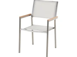 Beliani 8-Istuttava Ulkoruokailuryhma Poltettu Graniittitaso Tekstiilituolit Musta/Valkoinen Grosseto Clearance