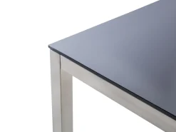 Beliani 6-Istuttava Ulkoruokailuryhma Lasitaso Tekstiilituolit Musta/Harmaa Grosseto Store