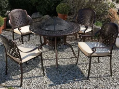 Beliani 4-Istuttava Ulkoruokailuryhma Alumiini Grilli Tummanruskea Manfria Clearance