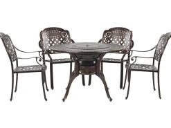 Beliani 4-Istuttava Ulkoruokailuryhma Alumiini Grilli Tummanruskea Manfria Clearance