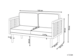 Beliani 2-Istuttava Ulkosohva Akasiapuu Valkoinen Baratti Best Sale