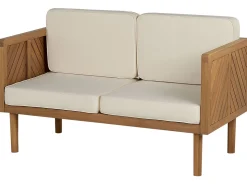 Beliani 2-Istuttava Ulkosohva Akasiapuu Valkoinen Baratti Best Sale