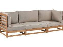 Beliani 3-Istuttava Ulkosohva Akasiapuu Ruskeanharmaa Trani Shop