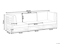 Beliani 3-Istuttava Ulkosohva Akasiapuu Ruskeanharmaa Trani Shop