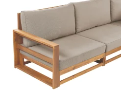 Beliani 3-Istuttava Ulkosohva Akasiapuu Ruskeanharmaa Trani Shop