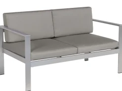 Beliani 2-Istuttava Ulkosohva Alumiini Tummanharmaa Salerno New