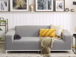 Beliani 3-Istuttava Ulkosohva Kangas Vaaleanharmaa/Valkoinen Rovigo Clearance