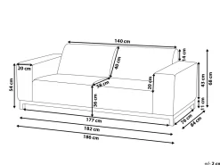 Beliani 3-Istuttava Ulkosohva Kangas Vaaleanharmaa/Valkoinen Rovigo Clearance
