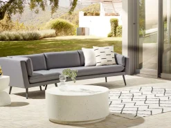 Beliani 3-Istuttava Ulkosohva Kangas Vasenk. Harmaa Loretello Cheap