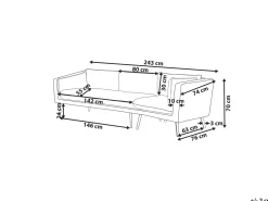Beliani 3-Istuttava Ulkosohva Kangas Vasenk. Harmaa Loretello Cheap