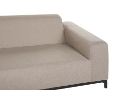 Beliani 3-Istuttava Ulkosohva Kangas Beige/Musta Rovigo Cheap