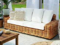 Beliani 3-Istuttava Ulkosohva Rottinkinen Ruskea Forli Flash Sale