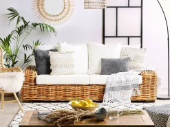 Beliani 3-Istuttava Ulkosohva Rottinkinen Ruskea Forli Flash Sale