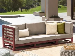 Beliani 3-Istuttava Ulkosohva Sertifioitu Akasiapuu Mahonginruskea Trani Cheap