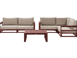 Beliani 4-Istuttava Ulkosohvaryhma Akaasia Mahonginruskea Timor Ii Hot