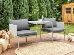 Beliani 2-Istuttava Ulkosohvaryhma Alumiini Vaaleanharmaa Terracina Store