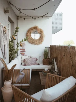 Beliani 4-Istuttava Ulkosohvaryhma Akasiapuu Vasenk. Valkoinen Cremona Online