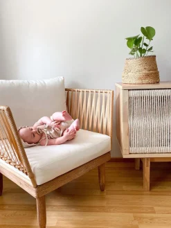 Beliani 4-Istuttava Ulkosohvaryhma Akasiapuu Vasenk. Valkoinen Cremona Online