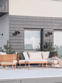 Beliani 4-Istuttava Ulkosohvaryhma Akasiapuu Vasenk. Valkoinen Cremona Online