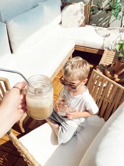 Beliani 4-Istuttava Ulkosohvaryhma Akasiapuu Vasenk. Valkoinen Cremona Online