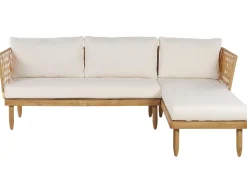 Beliani 4-Istuttava Ulkosohvaryhma Akasiapuu Vasenk. Valkoinen Cremona Online