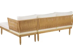 Beliani 4-Istuttava Ulkosohvaryhma Akasiapuu Vasenk. Valkoinen Cremona Online