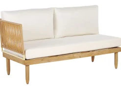 Beliani 4-Istuttava Ulkosohvaryhma Akasiapuu Vasenk. Valkoinen Cremona Online