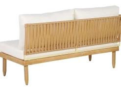 Beliani 4-Istuttava Ulkosohvaryhma Akasiapuu Vasenk. Valkoinen Cremona Online