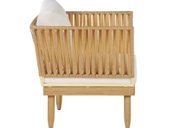 Beliani 4-Istuttava Ulkosohvaryhma Akasiapuu Vasenk. Valkoinen Cremona Online