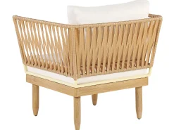 Beliani 4-Istuttava Ulkosohvaryhma Akasiapuu Vasenk. Valkoinen Cremona Online