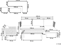 Beliani 4-Istuttava Ulkosohvaryhma Akasiapuu Vasenk. Valkoinen Cremona Online
