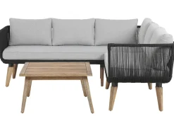 Beliani 5-Istuttava Ulkosohvaryhma Akaasia Musta Alcamo Hot