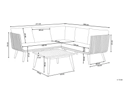 Beliani 5-Istuttava Ulkosohvaryhma Akaasia Musta Alcamo Hot