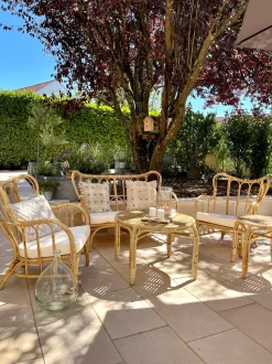 Beliani 4-Istuttava Ulkosohvaryhma Rottinki Luonnonvari Brindisi Best