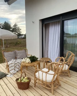 Beliani 4-Istuttava Ulkosohvaryhma Rottinki Luonnonvari Brindisi Best