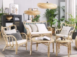 Beliani 4-Istuttava Ulkosohvaryhma Rottinki Luonnonvari Brindisi Best