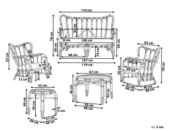 Beliani 4-Istuttava Ulkosohvaryhma Rottinki Luonnonvari Brindisi Best