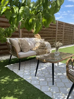 Beliani 4-Istuttava Ulkosohvaryhma Polyrottinki Luonnonvari Corinth Ii Store