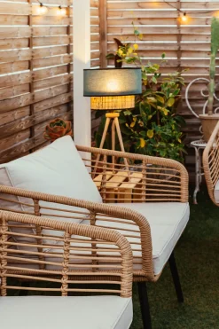 Beliani 4-Istuttava Ulkosohvaryhma Polyrottinki Luonnonvari Corinth Ii Store