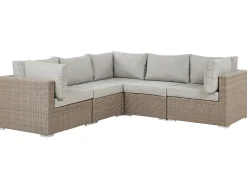 Beliani 6-Istuttava Ulkosohvaryhma Polyrottinki Oikeak. Ruskeanharmaa Contare Flash Sale