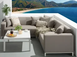 Beliani 5-Istuttava Ulkosohvaryhma Kangas Vasenk. Ruskeanharmaa Belize Cheap