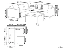Beliani 5-Istuttava Ulkosohvaryhma Kangas Vasenk. Ruskeanharmaa Belize Cheap