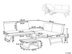Beliani 5-Istuttava Ulkosohvaryhma Alumiini Harmaa Coccorino Hot