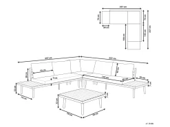 Beliani 5-Istuttava Ulkosohvaryhma Akasiapuu Harmaa Corato Fashion