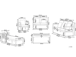 Beliani 7-Istuttava Ulkosohvaryhma Sertifioitu Akaasia Vaalea Puu Pataja Discount