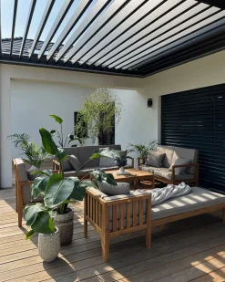 Beliani 7-Istuttava Ulkosohvaryhma Sertifioitu Akaasia Vaalea Puu Pataja Discount