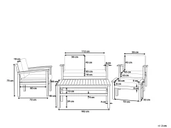 Beliani 4-Istuttava Ulkosohvaryhma Akaasia Vaalea Puu Manila Fashion